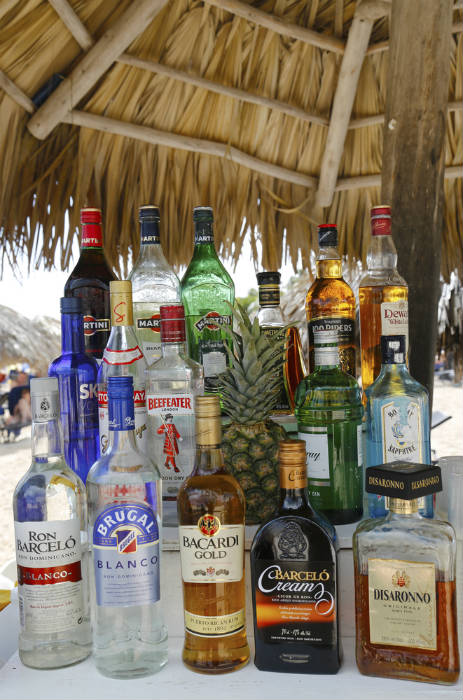 Liquor Bottles Beach Bar DR